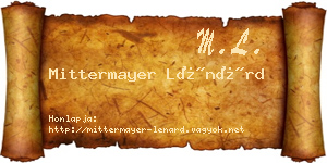 Mittermayer Lénárd névjegykártya